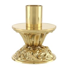 San Gimignano Altar Candlestick, Church Brass 5-1/2'' High - 1-1/2