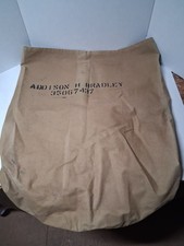 WWII US Army Barracks Duffel Bag Name Stenciled Addison H. Bradley 35067437... picture