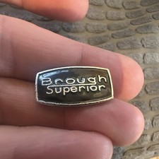 Rare Vintage Enamel Motorcycle Lapel PinBadge BROUGH SUPERIOR Motorcycling 1970s picture