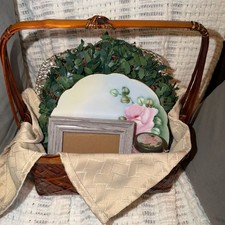 Vintage Cottagecore Decor Lot, Austria Rose Plate &Avon Sachet BUNDLE picture