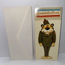 1 VTG Norcross Congratulations Tiger Military Greeting Card picture