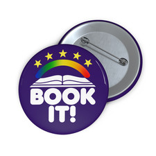 BOOK IT Button/Pin 1990s/1980s Pinback 2.25 inch Retro Throwback Pizza Hut picture