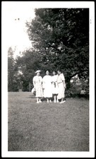 Four Women 1938 Snapshot Photograph Outdoor Candid Group Portrait Vintage picture