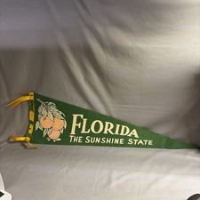Vintage Florida Oranges The Sunshine State felt Pennant Flag Souvenir picture