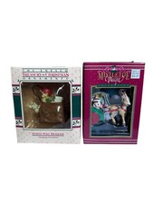 Lot Of 2 Vintage Enesco & Mistletoe Magic Christmas Ornaments picture