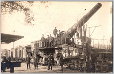 Antique c1916 RPPC Postcard Captured British 4th Army Artillery German Gun Rail picture