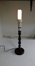 Vintage twisted wooden table lamp.  picture
