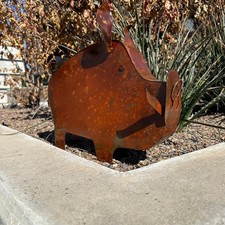 Rustic Snout Pig – Handcrafted Metal Garden Sculpture picture