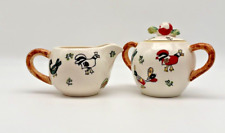 Vintage Sugar and Creamer Rooster Theme circa 1930-1950s picture