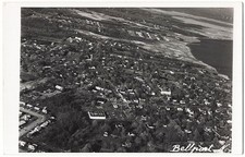real photo Bellport LI NY - Aerial View 1950s postcard RPPC picture
