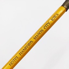 c1940s Mason City, Iowa Hotel Hanford Advertising Pencil IA Old Brass Ferrule G4 picture