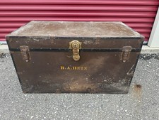 Rare WWII Army Military Regiment Footlocker Trunk Vet Owned Named picture