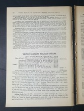 Original 1898 train report WESTERN MARYLAND RAILROAD Williamsport Hillen Station picture