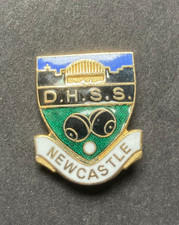 D.H.S.S. Newcastle Bowling Club Vintage Enamel Bowls Badge 01 picture