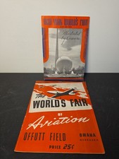 Vtg RARE Worlds Fair Lot 1940 New York Photo Book & 1946 Omaha Aviation Program picture