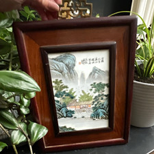 Vintage Hand painted Chinese porcelain plaque picture