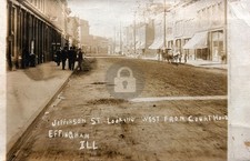 Effingham Illinois Jefferson Street Looking W IL 09 RPPC Photo Postcard COPY picture