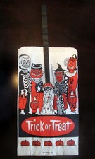 Circa 1950s Ben Cooper Costume Halloween Trick-or-Treat Paper Sack Skeleton ++ picture