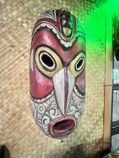 Traditional PNG Bird Man Tiki Mask by Smokin' Tikis Hawaii Oceanic picture