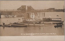 Carrs Motor Supplies Tiverton Rhode Island RI Boats Bridge RPPC 1910s Postcard picture