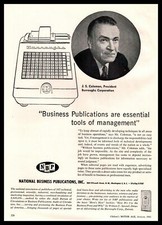 1955 National Business Publications JS Burroughs Adding Machine Vintage Print Ad picture