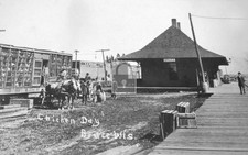 Railroad Train Station Depot Bruce Wisconsin WI - Reprint picture