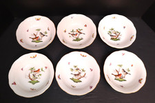 SET of 6 Herend Rothschild Bird 6.5 Inch Oatmeal Bowls #330 picture