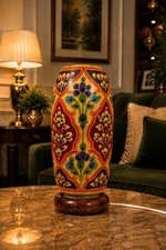 Handmade Camel Skin Lamp | Floral Artisan Craft | Traditional Handcrafted  picture