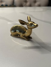 Small Vintage Made in Korea Solid Brass Deer Figurine MCM Mid Century Modern picture