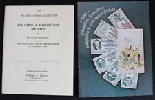 PAIR 1893 COLUMBIAN EXPOSITION TICKETS, MEDALS & RELATED W. HALE AUCTION CATALOG picture