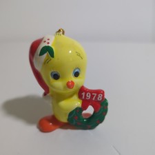 VIntage Warner Bros 1978 Ceramic Tweety Christmas Ornaments picture