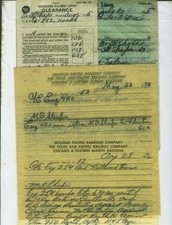 MISSOURI-ILLINOIS R.R. TRAIN ORDERS (10) MI SHOPS (SPARTA) ILLINOIS 1945 - 1973. picture