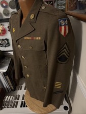 Original WW2 US Army CBI coat with theatre made patches and screw back Insignia picture