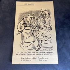 1974 Bill Mauldin Syndicate Press Proof ARAB OIL Editorial Cartoon Chicago Sun picture