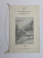 1911 antique OLD SETTLERS ASSOC ny HARSENVILLE BLOOMINGDALE 1st DINNER MENU MAP picture