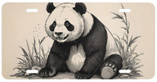 Sitting Panda Bear Novelty License Plate Aluminum 6x12 Car Tag Decor picture