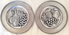 Sexton 1972 Metal Decorative Plates 5022 Wine Bottle Fruit picture
