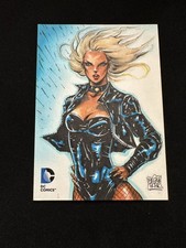 Black Canary Sketch Card Artist 2014 Cryptozoic DC 1/1  By Melike Acar Auto A827 picture