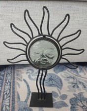 Vintage 1990s Celestial Sun Face Candle Holder picture