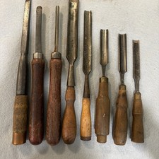 Group of 8 Antique Chisels w/ Handles picture