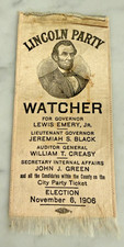 1906 Lincoln Party Watcher Ribbon – Lewis Emery Jr PA Governor Campaign picture