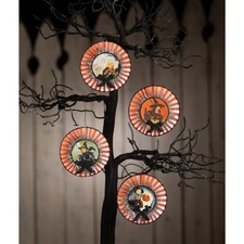 New Bethany Lowe Halloween Set of 4 Retro Rosettes Ornaments TL4358 Ships Free picture
