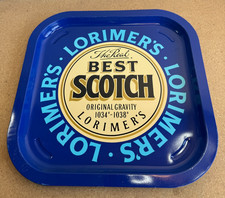 Vintage LORIMER'S The Real Best Scotch Tin Tray: Advertising, Blue picture