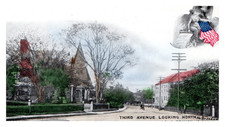 Long Branch New Jersey Third Avenue Looking North Vintage Postcard -AA-38 picture
