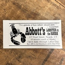 1996 Abbott's Lobster In the ROUGH Vintage Restaurant Print Ad Noank Connecticut picture