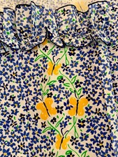 NWOT vintage 1977 Utica Susanne pleshette KING Flat sheet with ruffle Butterfly picture