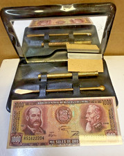 5 Piece Snuff Kit Vtg Carry Case Travel Snort Sniff Tool Set Unused picture