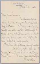 1896 Port of New York Naval Office Handwritten Letter Letterhead to Uncle picture