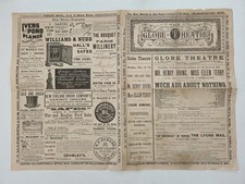 1884 antique GLOBE THEATRE boston ma HENRY IRVING ELLEN TERRY PROGRAMME SHAKESPE picture