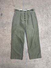 Vintage 1940s WW2 US Army Military M43 Trousers 13 Star Button OD Green 36x31 picture
